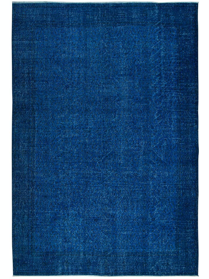 Alfombra moderna de lana azul de 7 x 10 pies, anudada a mano en Turquía para venta al por mayor de Rug Specialist LLC.