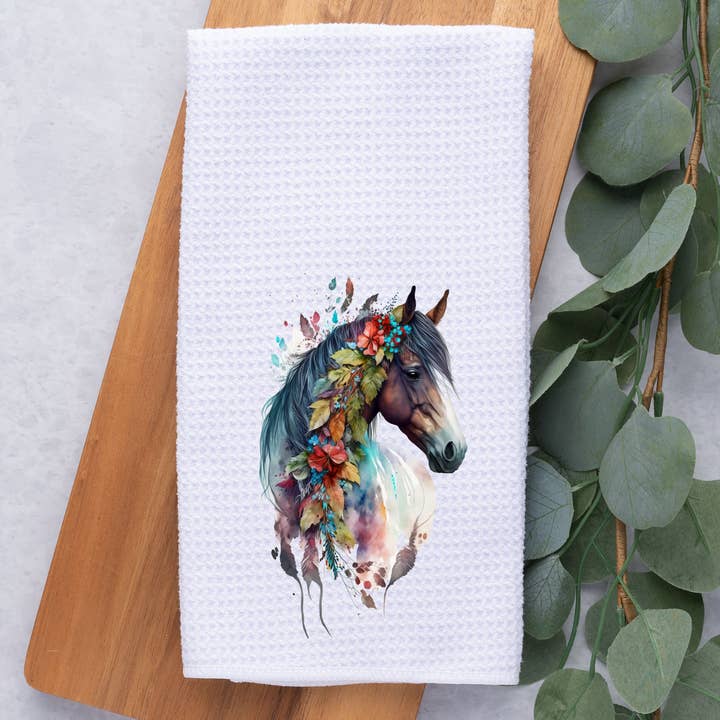 Rustic Equine / Horse / Kitchen / Dish / Hand Towel for wholesale by Dark Horse Dream Designs LLC