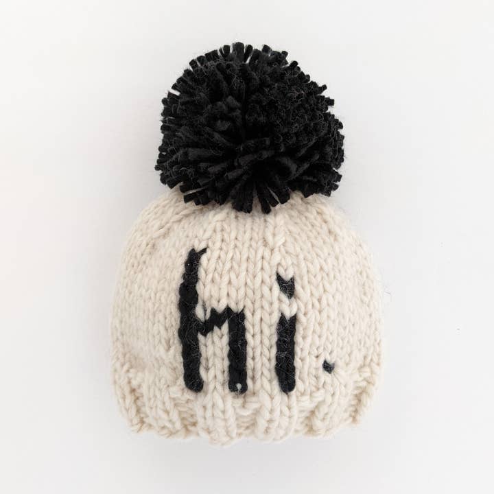 hi. Black Hand Knit Beanie Hat Baby & Kids for wholesale by Huggalugs