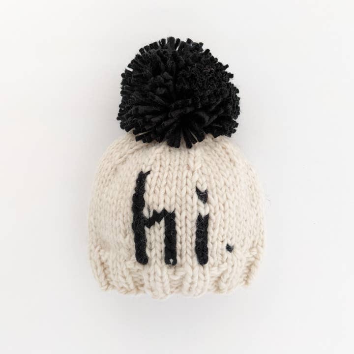 Huggalugs - Wholesale Beanie - Kids - hi. Black Hand Knit Beanie Hat Baby & Kids