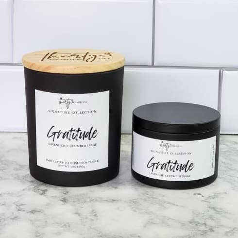 GRATITUDE Candle - Lavender | Cucumber | White Sage for wholesale by Thirty3 Candle Co.
