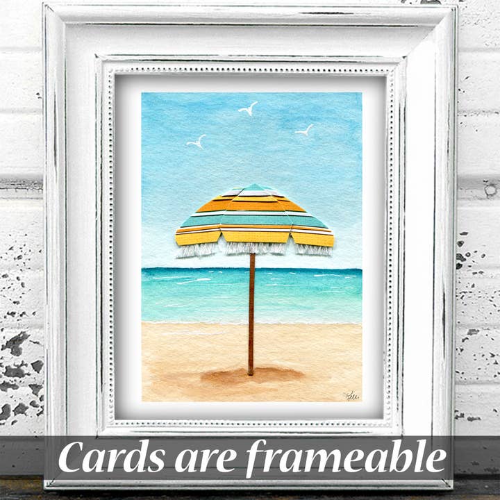 Kelli McNichols Art - Wholesale Everyday Greeting Card - Colorful Beach Umbrella2