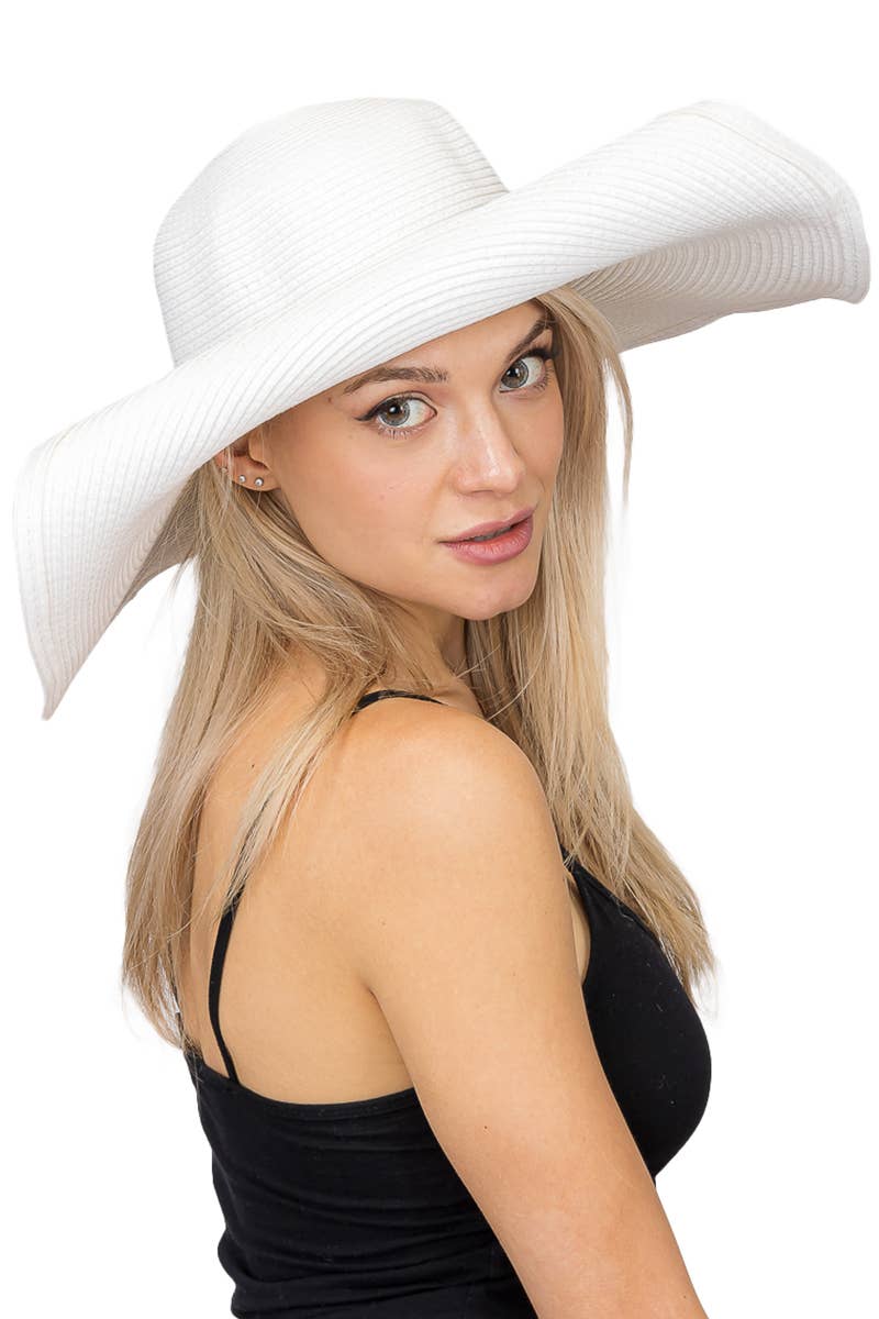 Cap Zone - Wholesale Straw Hat - Women's - Wire Brim Straw Beach Sun Hat56