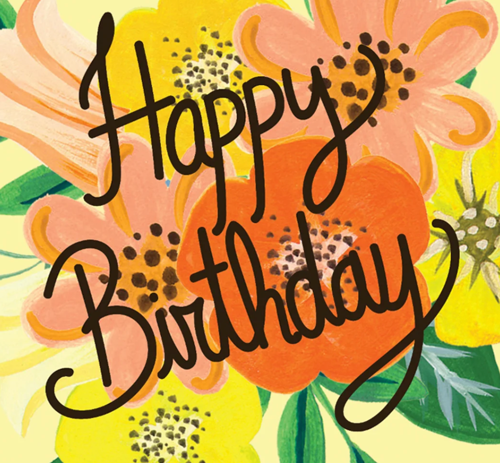 Paige & Willow - Wholesale Birthday Card - Birthday Floral Oranges2