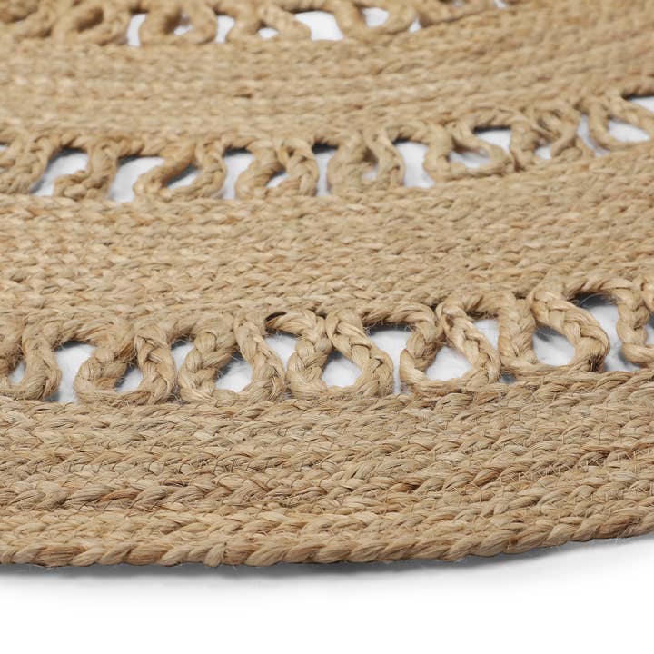Earthly Trails Natural · REDEARTH · Round Area Rug - 5' Braided Patterned Jute Rug for wholesale on Faire