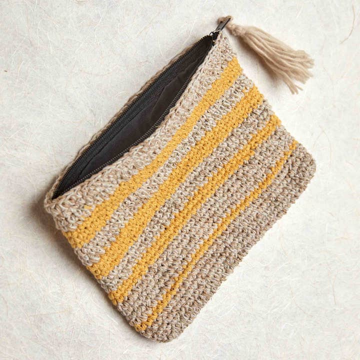 Resort Stripe Crochet Pouch for wholesale by By Many Hands