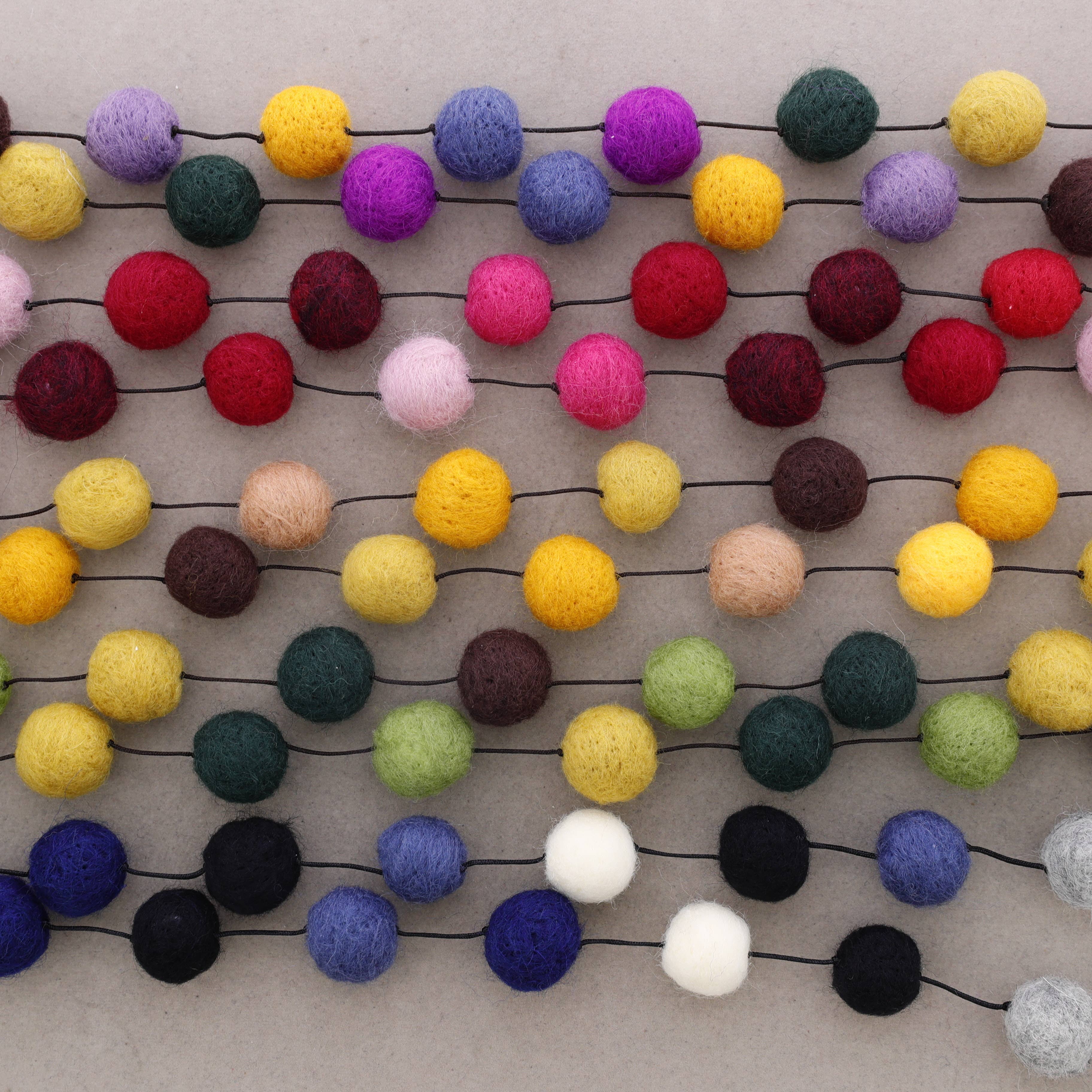 Sonata - Wholesale Snap Jewelry - Long Wool Ball Necklace1