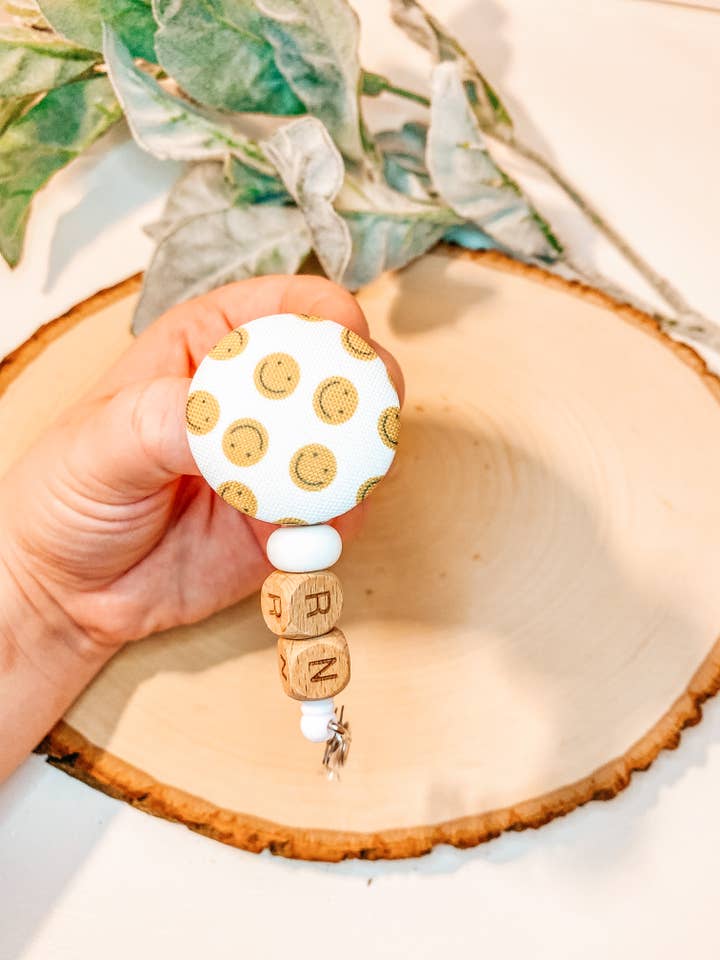 Registered Nurse (RN) Happy Face Badge Reel for wholesale by The Crafting Junkie Ga