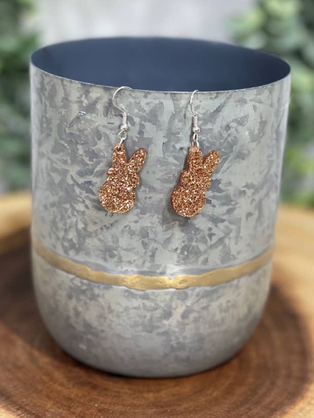 Pendientes colgantes con purpurina dorada de Peeps para venta al por mayor de CMD Wholesale