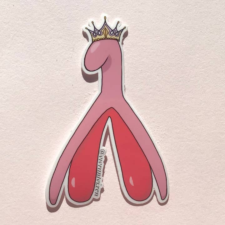 Adesivo in vinile fustellato per adulti Clit Queen, Sex Positive Art per la vendita all'ingrosso da parte di Vivrant Vixen