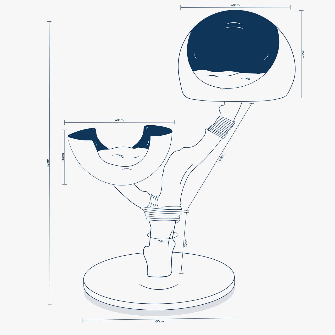 Lords and Labradors - Vente Griffoir – chat - Back to Nature - Arbre à griffer Duo pour chats3