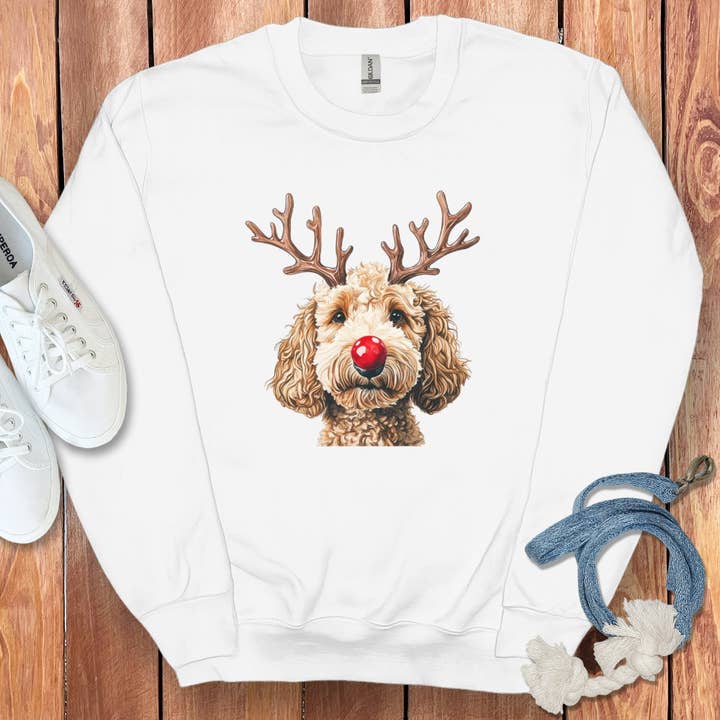 Brown Doodle Holiday Sweatshirt for wholesale by Puppy Jo