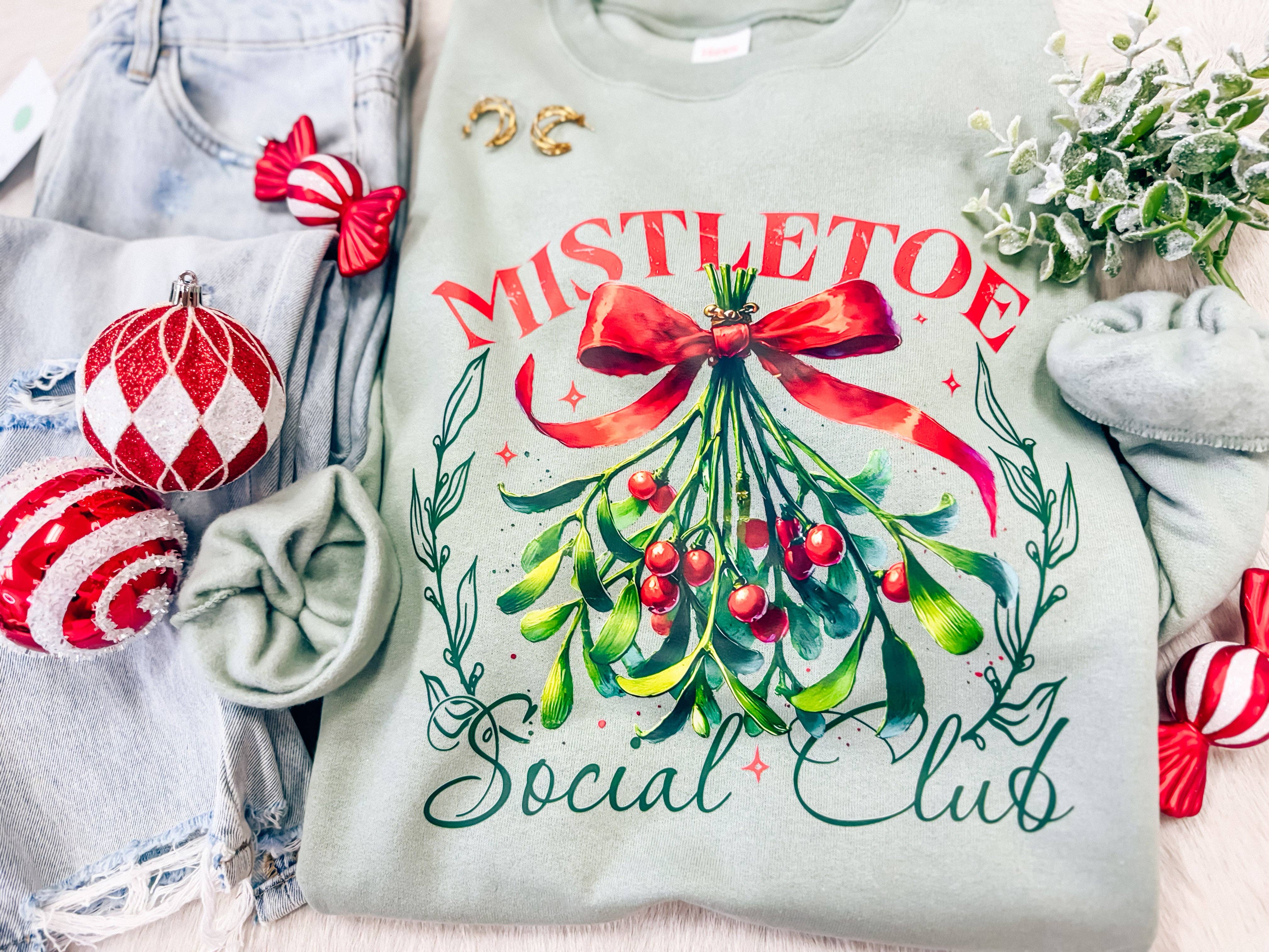 Hart and Hollow - Wholesale Graphic Sweatshirt - Women's - Mistletoe Social Club Sweatshirt3