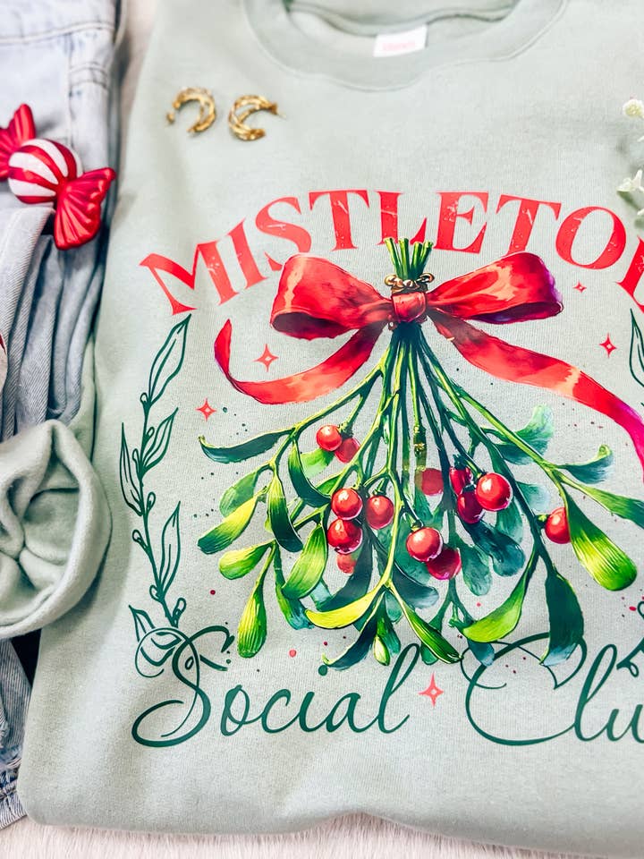 Hart and Hollow - Wholesale Graphic Sweatshirt - Women's - Mistletoe Social Club Sweatshirt3