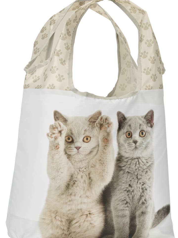 O-WITZ Reusable Shopping Bag - Cat Gray for wholesale by greatique