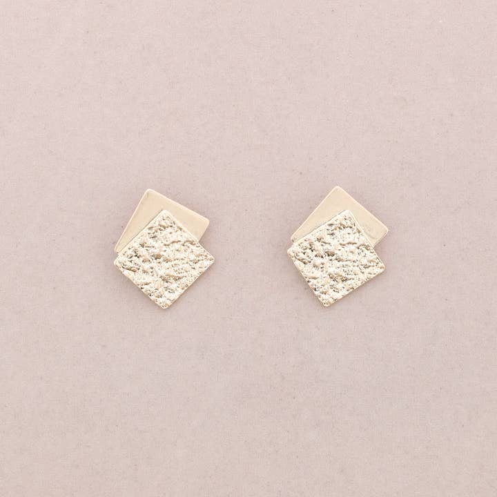 Orecchini doppi quadrati in metallo per la vendita all'ingrosso da parte di Sonata