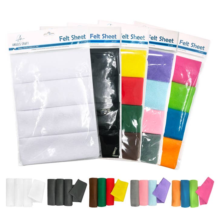 Angels Craft - Wholesale Craft Supplies - Felt Sheets, 7.9x12in, 4-ct1