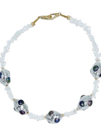 Nixie Quartz with 18K White Gold Plated free form purple for wholesale by CAROLINA WONG