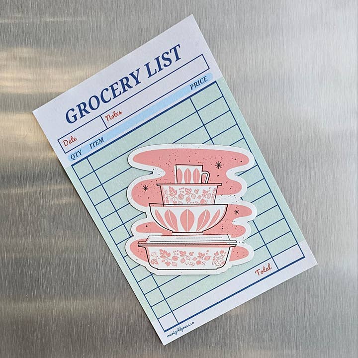 JoRetro - Wholesale Magnet - Pyrex Magnet - Pink Gooseberry Bowl Stack 1