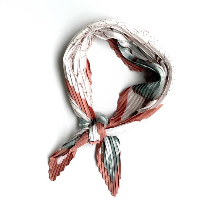 Lenço Plissado com Estampa de Flores e Efeito Amassado por atacado de iconic mi