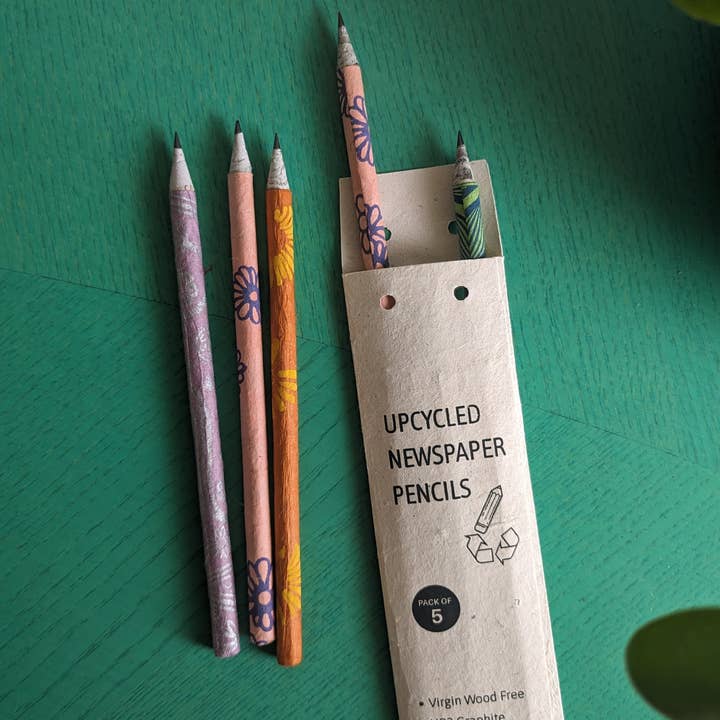 Cool Trade Winds - Wholesale Pencil - Sustainable Recycled Multicolor Paper Pencils - Pack of 5