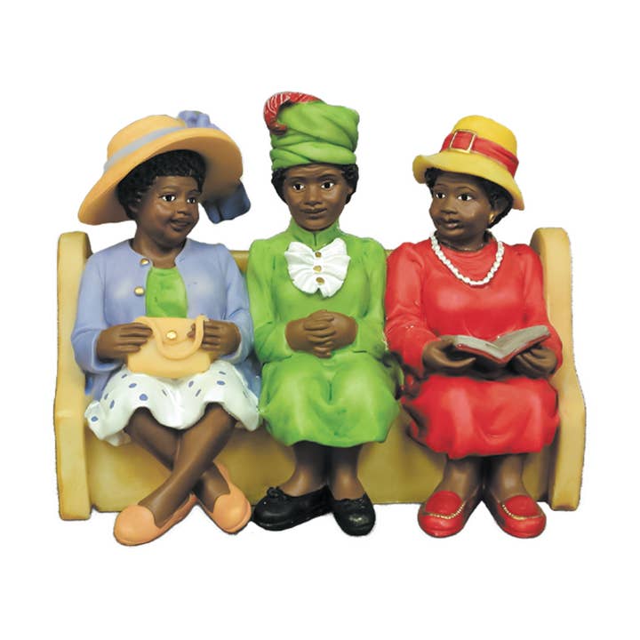 16094 : Banc d'église afro-américain : Chapeaux du dimanche, 4x6" pour la vente par Positive Image Gifts