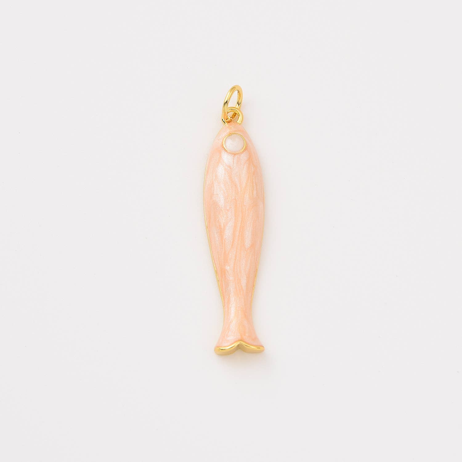 findings4uGem - Vente Breloques/médailles personnalisées - Pendentif Poisson en Émail pour Bracelet Collier Plaqué Or, CP23060