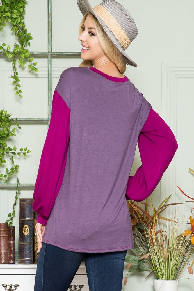 ClickPuff - Wholesale Tunic - Women's - Women's Plus Size Animal Print Color Block Long Sleeve Top5