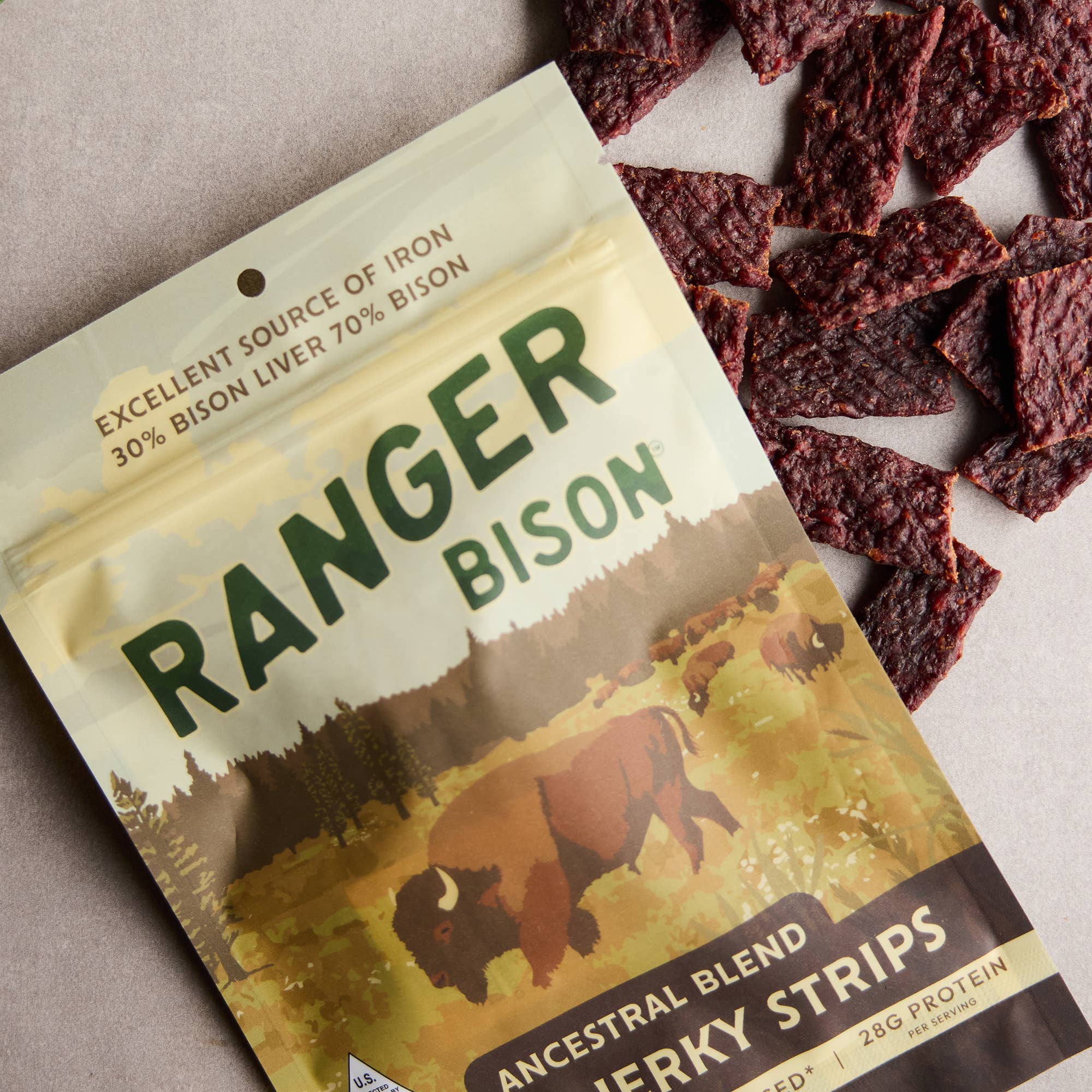 Ranger Bison - Wholesale Jerky - Ancestral Bison Jerky Strips (30% Bison Liver)3