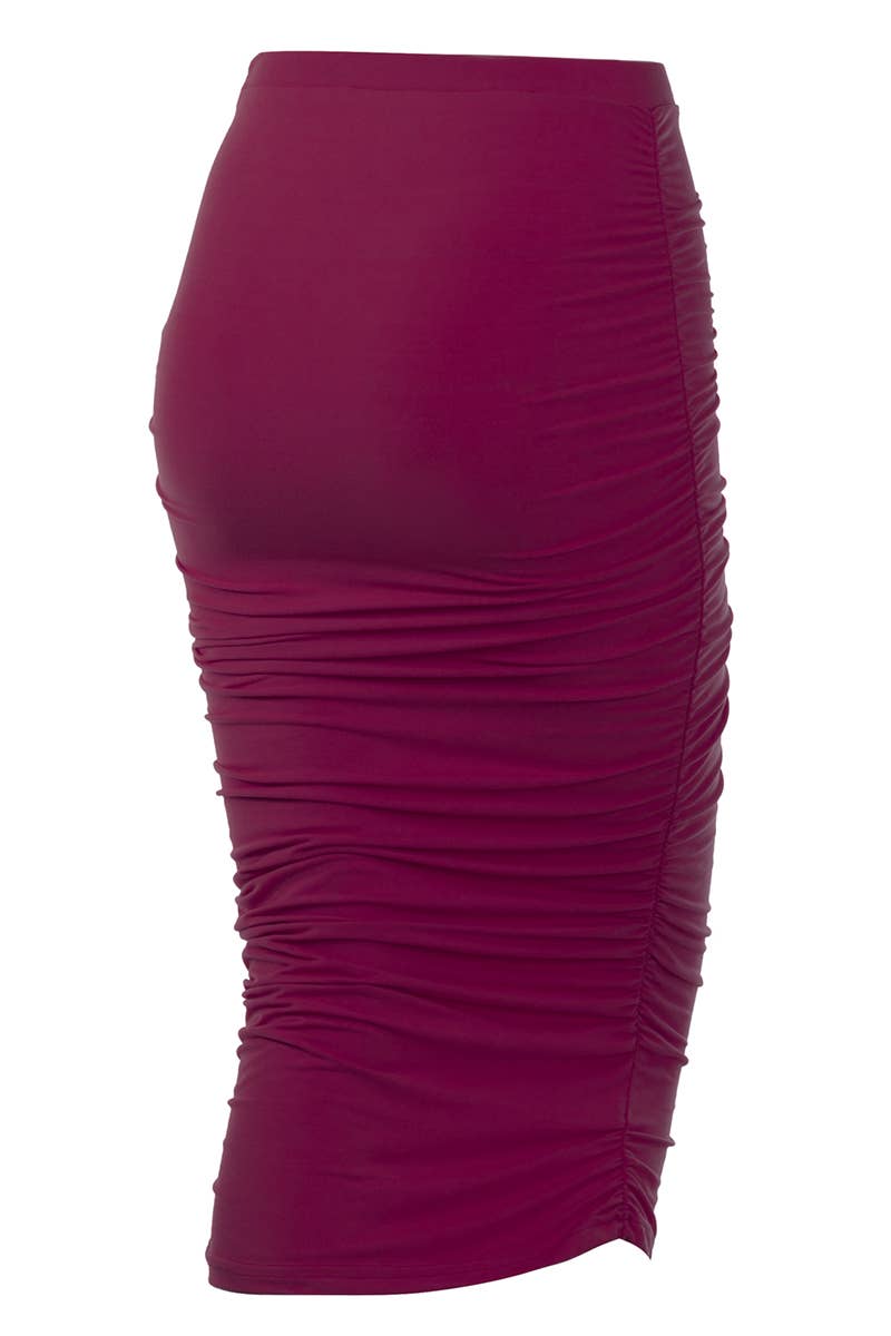 NINEXIS - Wholesale Skirt - Women's - CWBMS070_Slim Fit Ruched Long Pencil Skirt15