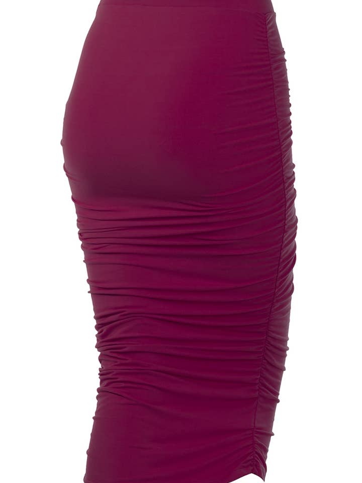 NINEXIS - Wholesale Skirt - Women's - CWBMS070_Slim Fit Ruched Long Pencil Skirt15