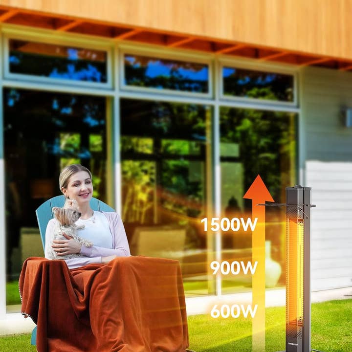 ShipItFurniture - Wholesale Outdoor Ornament/Decor - Outdoor Infrared Heater, 1500W 36Inch Electric Heater with 3 Heating Levels, Tip-Over & Overheat Protection, IPX5 Waterproof Tower Space Heater for Patio Backyard Garage Restaurant Home