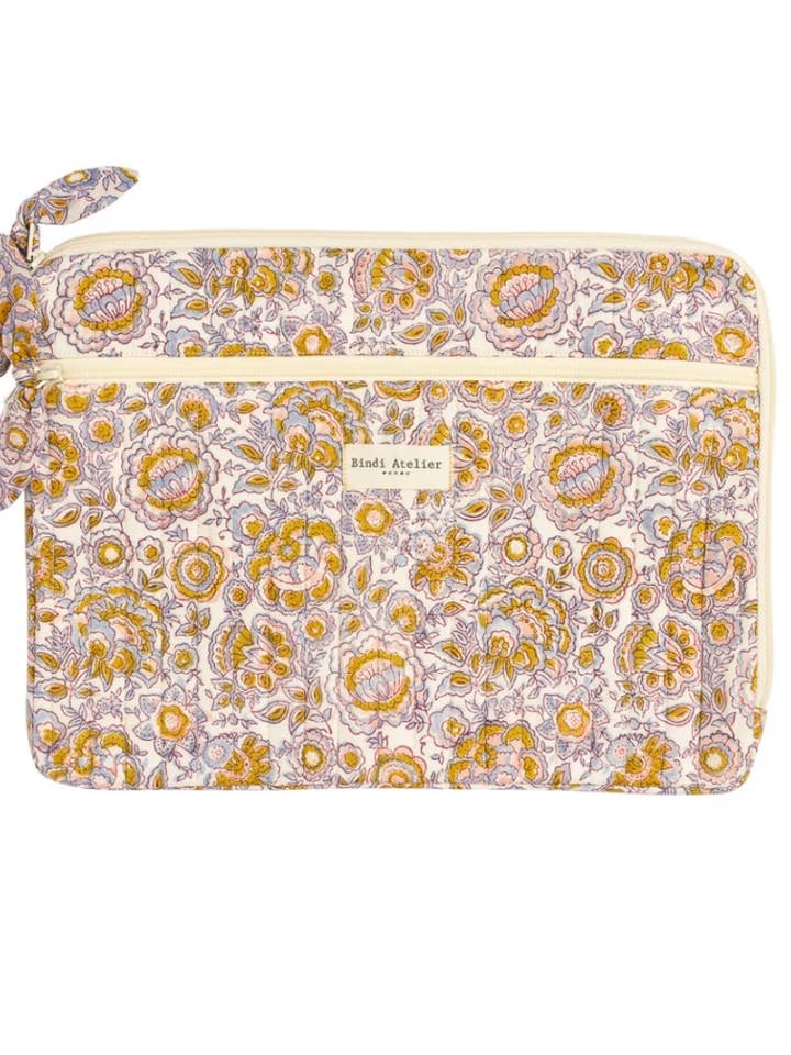 15" cotton laptop sleeve - Garda Bleuet for wholesale by Bindi Atelier