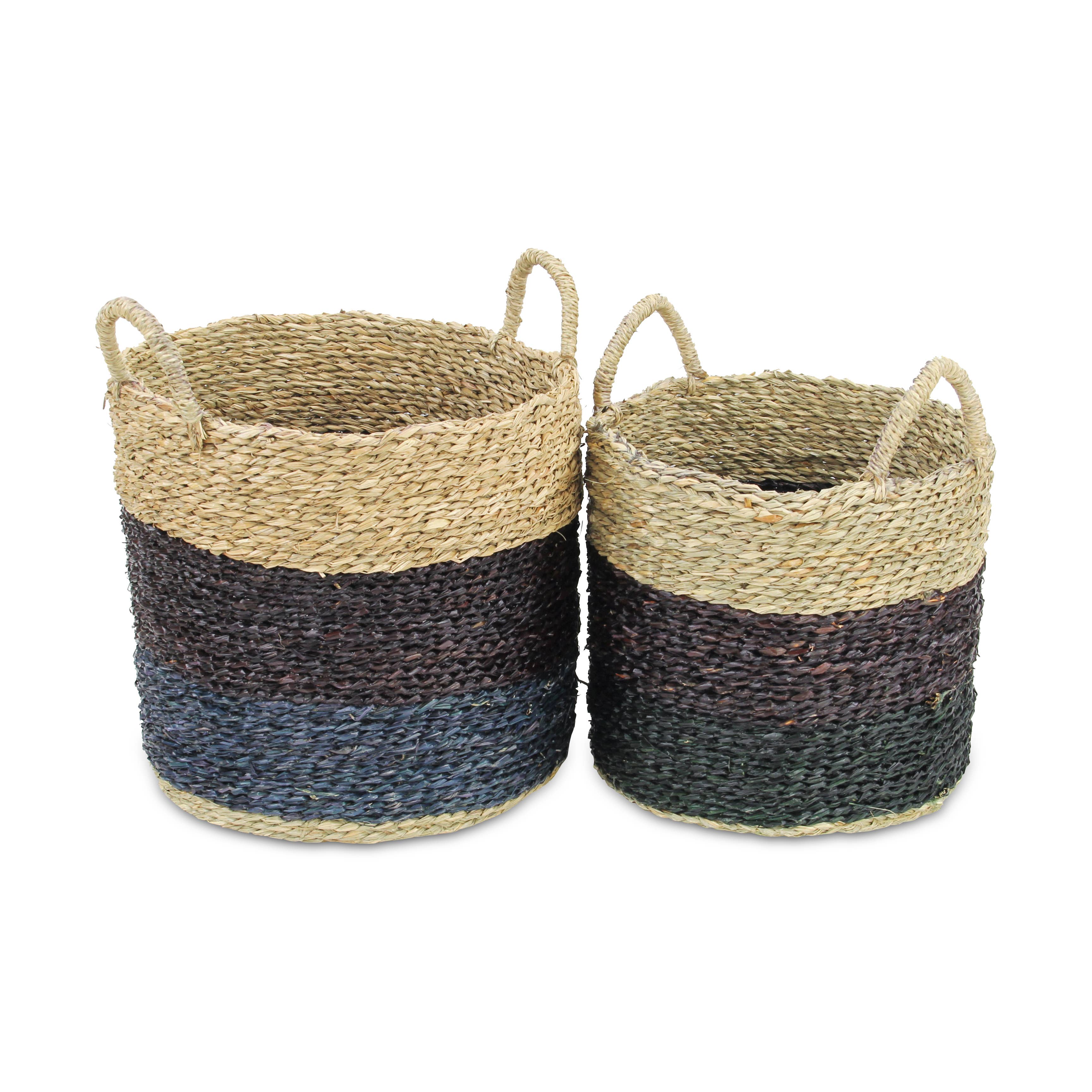 Cheungs Home Decor - Wholesale Food Gift Basket - Galla Nested Two Piece Round Tri-color Baskets0