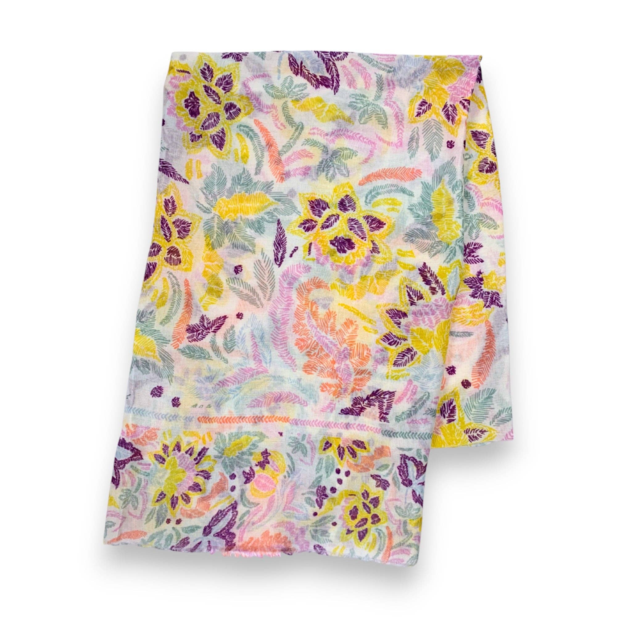 Lili Scarves (US Duty Free) – wholesale Scarf – Women's – Summer Leaves Print Scarf5