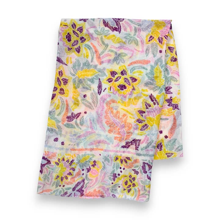 Lili Scarves (US Duty Free) – wholesale Scarf – Women's – Summer Leaves Print Scarf5