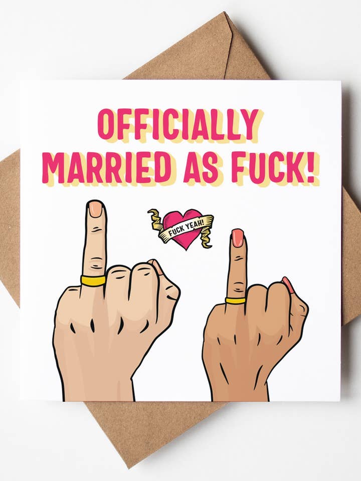 Officieel Getrouwd Als de Pest Kaart (M/V) (Pak van 6) voor wholesale door Sweary Card Lady