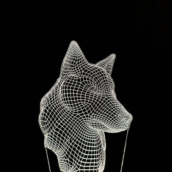 STUDIO BYLAMP – wholesale Accent-/skrivbordslampa – Wolf Head Led Lampa | Dagsljus Färg Trä
