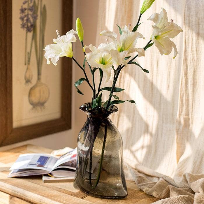Rustic Reach - Wholesale Artificial Flowers - Artificial Flower Real Touch Lily Stem in White 34" Tall3