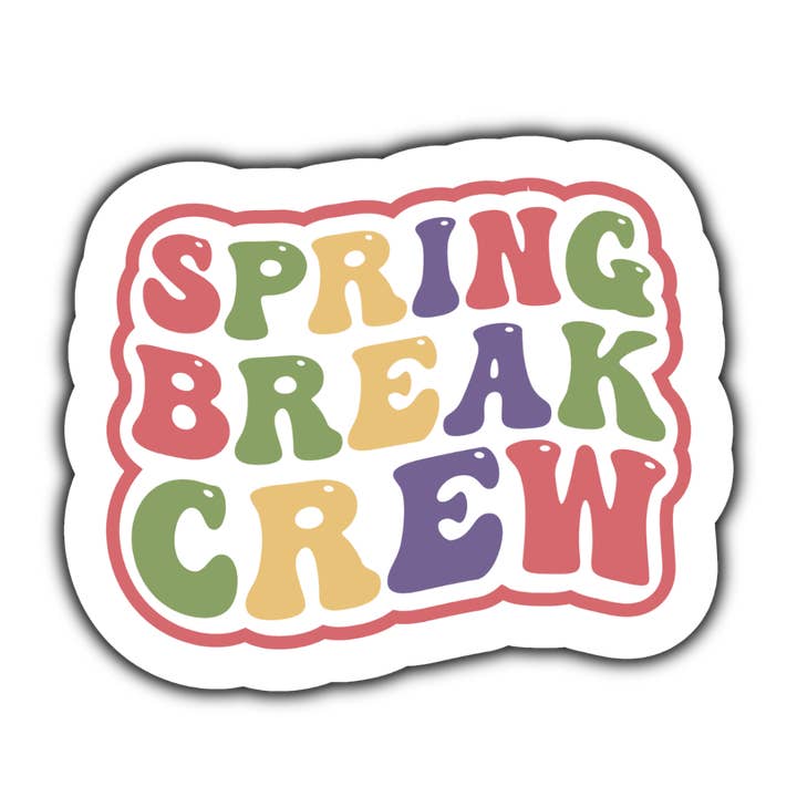 Spring break crew sticker (white) for wholesale by Stick to it creations