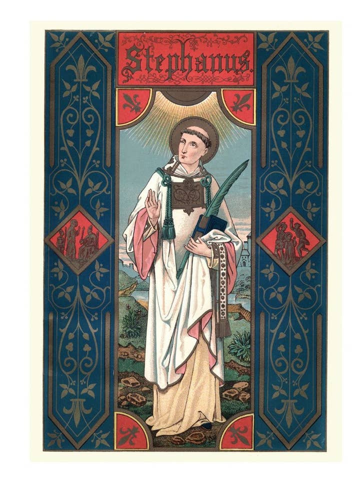 Saint Stephen Catholic Box of 10 Blank Note Cards 4x5 266679 for wholesale by Sal Et Lux