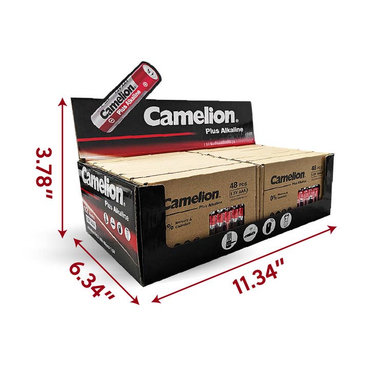 Camelion Battery - Wholesale Retailer display – Paper & novelty - Camelion AAA Plus Alkaline 48pk Box Counter Display (12Pk)2