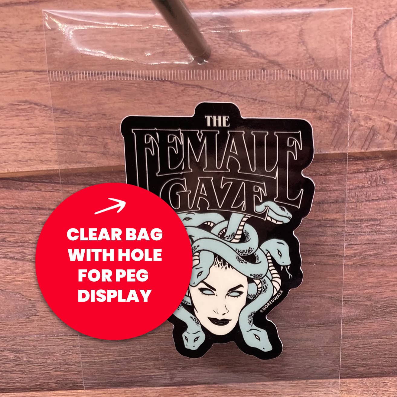 Boredwalk - Wholesale Sticker - The Female Gaze Medusa Die Cut Sticker 1