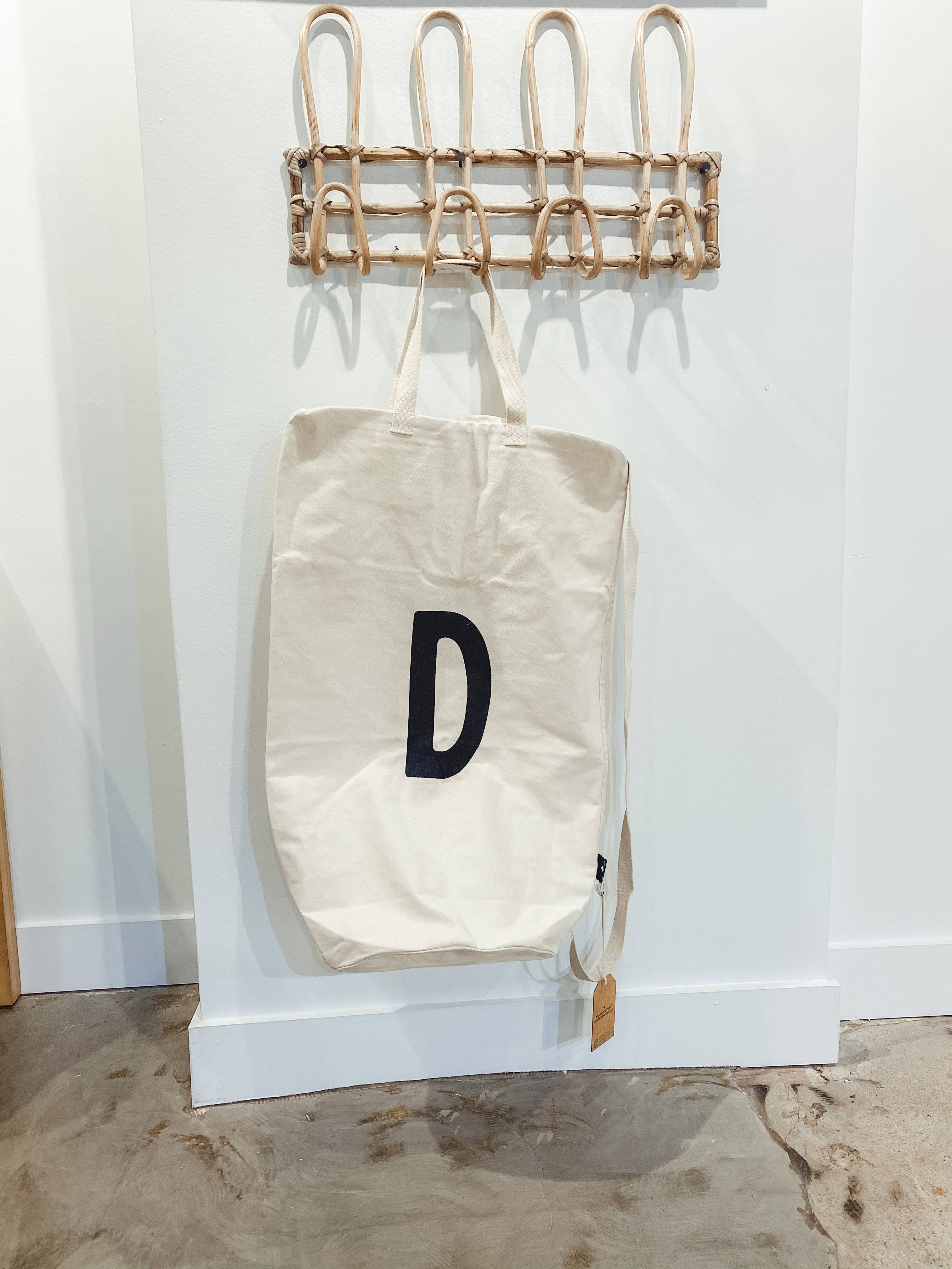 Modern Burlap - Wholesale Laundry Bag - Cotton Canvas Laundry Bag With Shoulder Strap - Alphabet36