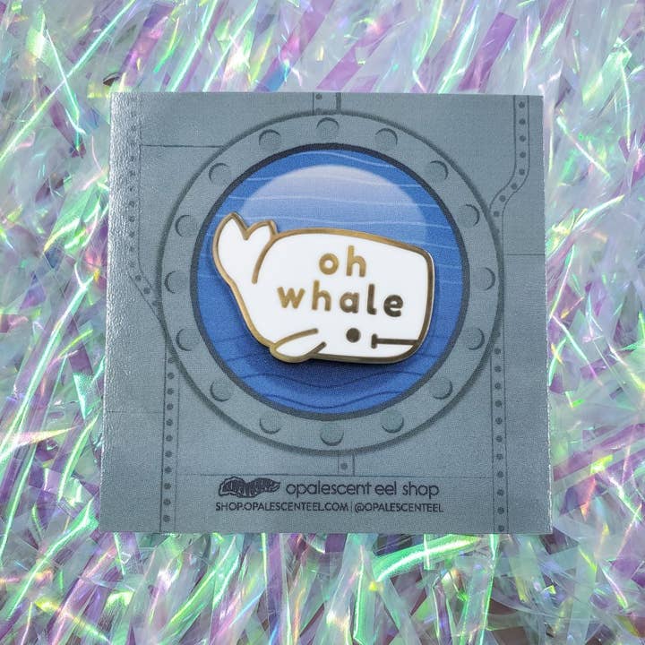 Opalescent Eel Illustration & Design – wholesale Lapel pin/button – 'Oh Whale' Punny Enamel Pin8