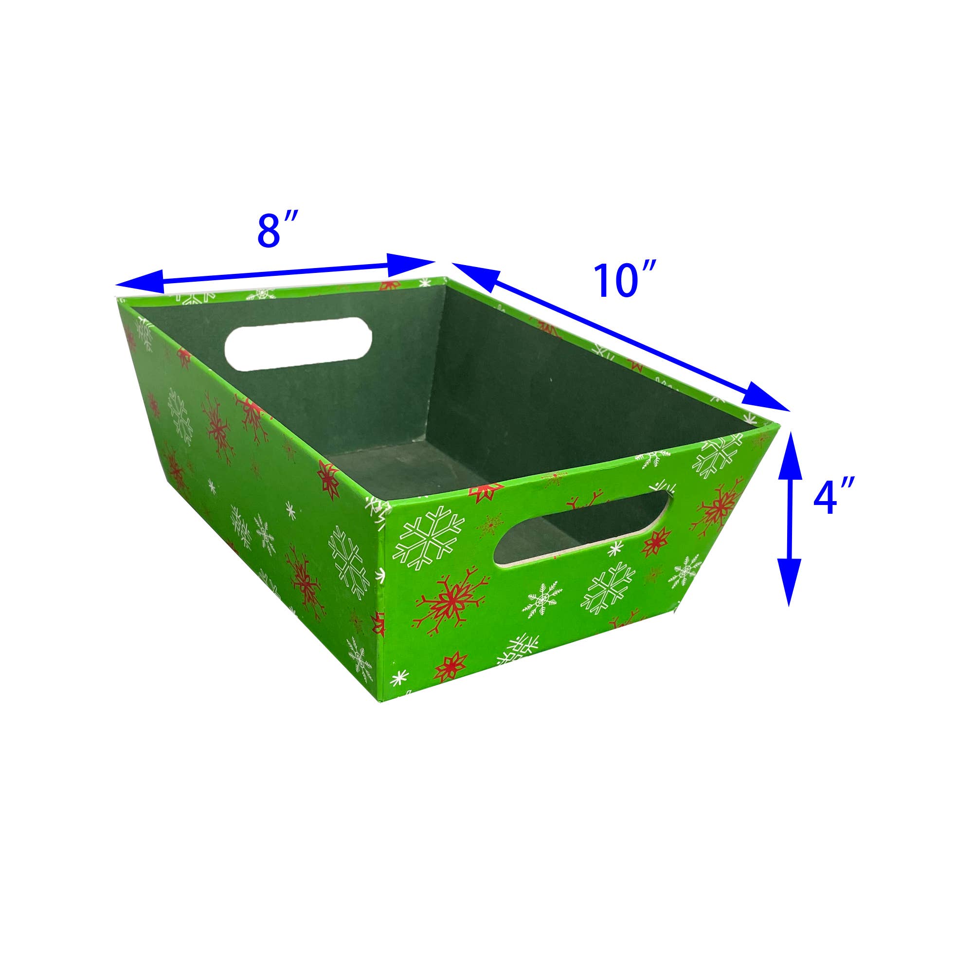 Bospak - Wholesale Decorative Tray - 10" Green Snowflake pattern  Paperboard Market tray1