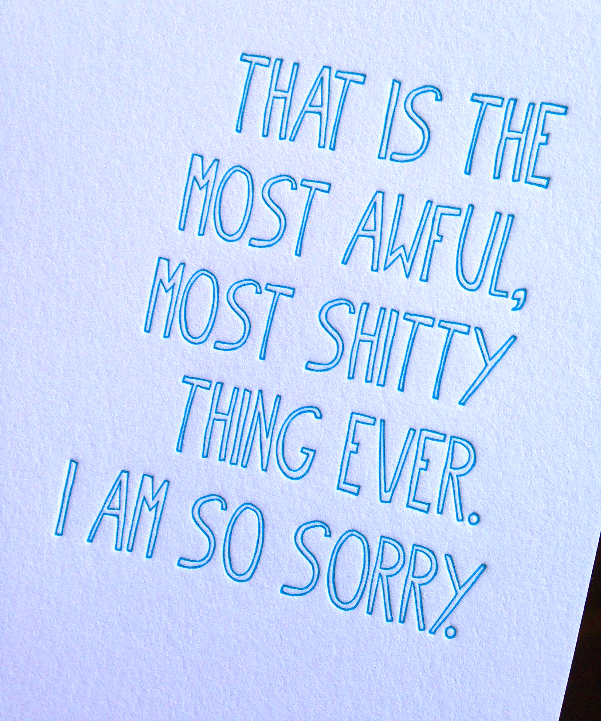 Richie Designs - Wholesale Sympathy Card - Awful Shitty Thing - bereavement, sympathy greeting card1