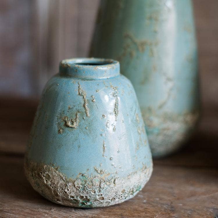 Rustic Reach - Wholesale Vase - Turquoise Ceramic Vase9