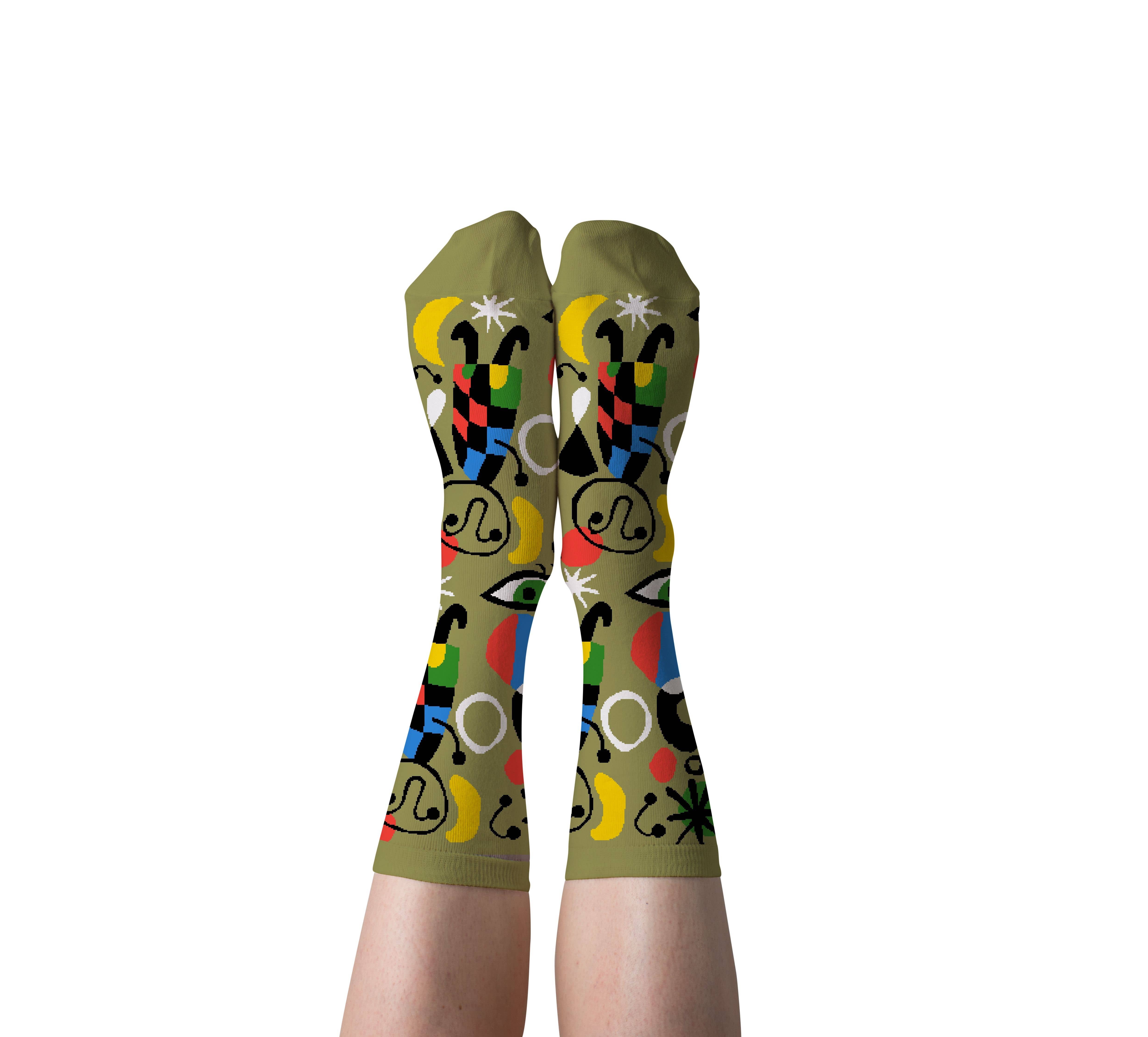 Yellow Owl Workshop - Wholesale Socks - Men's - Miró - Large Crew Socks - Museum Art Lover Gift1