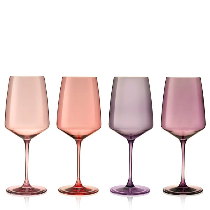 Viski - Wholesale Wine Glass - Reserve Nouveau Crystal Wine Glasses in Moonrise, Set of 4
